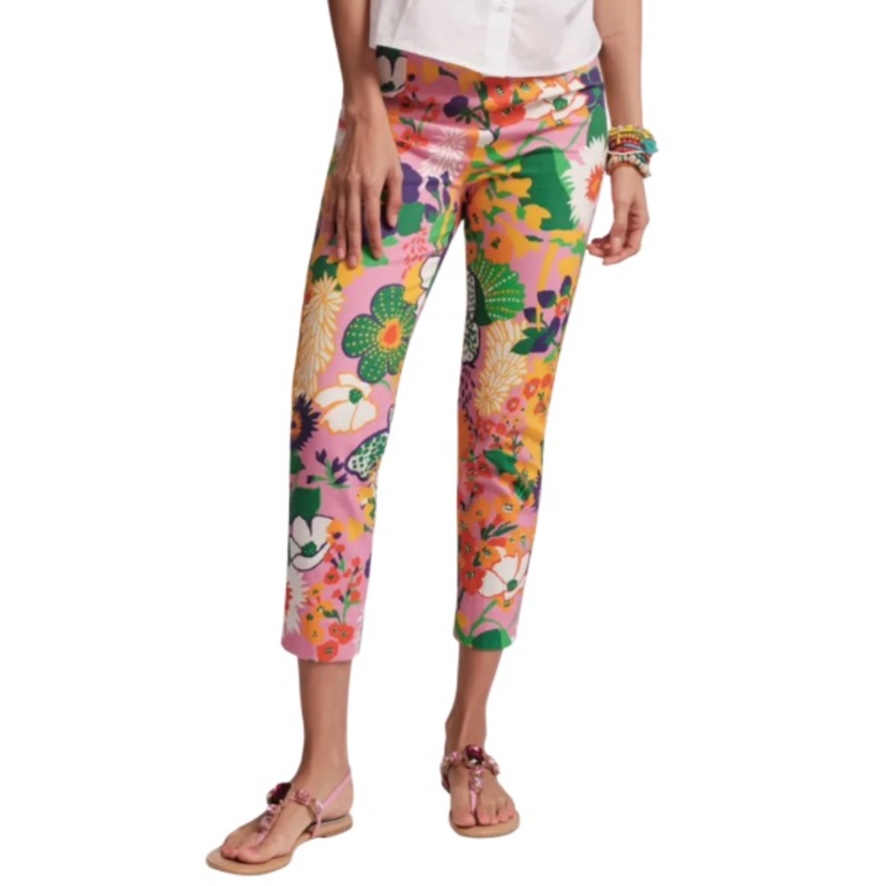 FRANCES VALENTINE Lucy Pant in Pink/Multi Botanical Bash sz 16